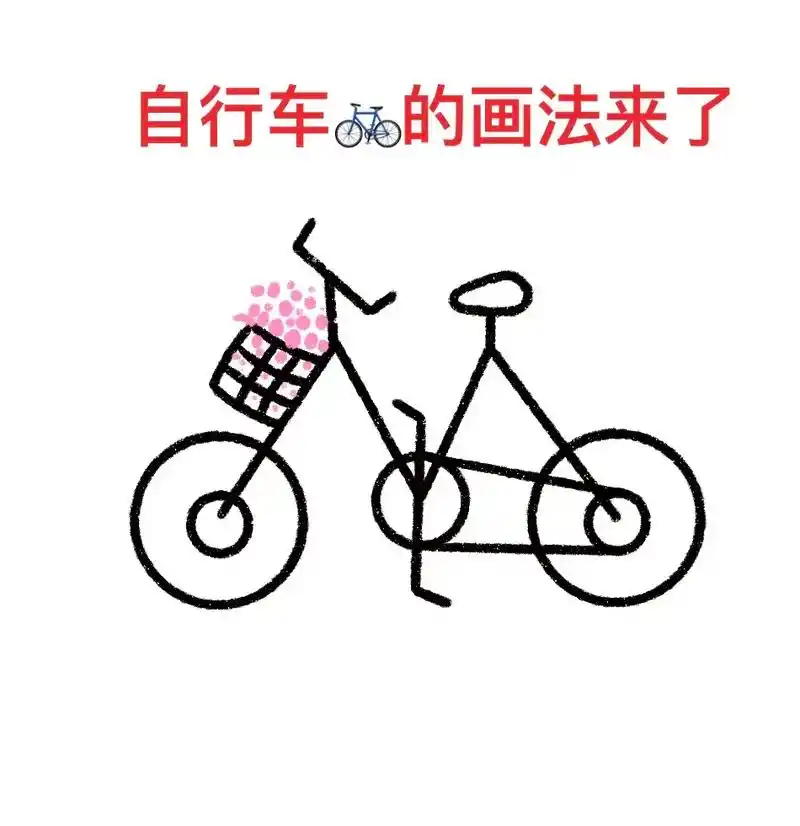 用四个圆画自行车一学就会
