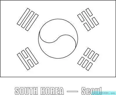 韩国国旗怎么画简笔画
