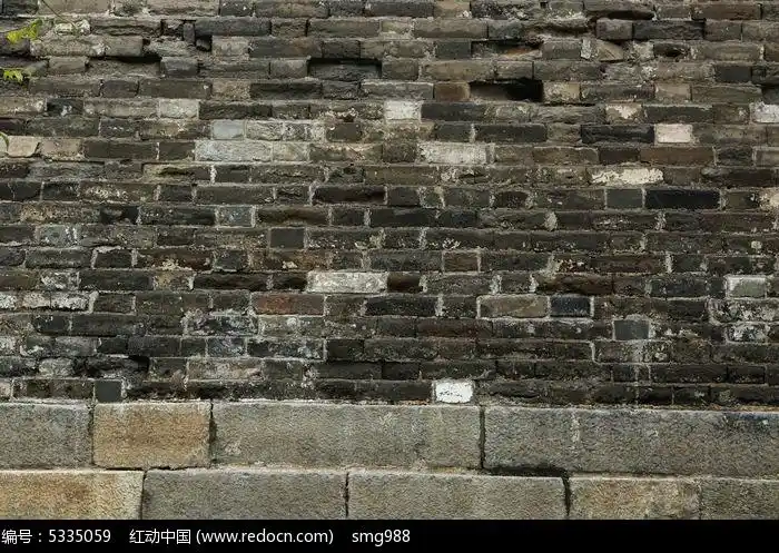 北京明城墙青砖古城墙墙面纹理素材带墙基石