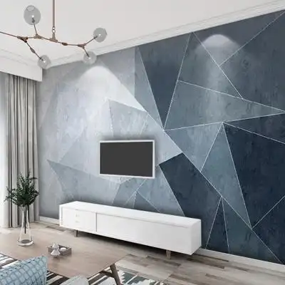 北欧8d立体几何线条电视背景墙纸现代简约客厅壁纸装饰壁画墙布