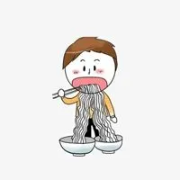 吃面条的卡通头像一对_微信头像图片大全