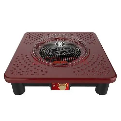 圆电火盆电火炉家用桌下取暖器远红外多功能速热烤火炉 红色