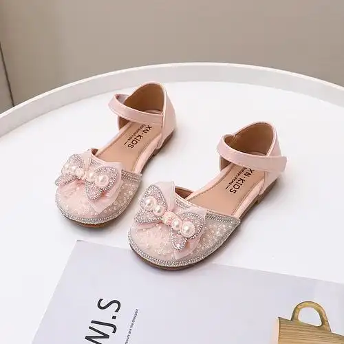 2024夏季亮闪闪水钻女童凉鞋儿童公主鞋粉色小女孩鞋子9810-阿里巴巴