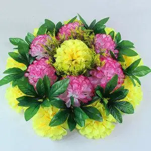 仿真菊花圈清明花假花扫墓花绢花便宜祭祀花装饰花上坟公墓花批发