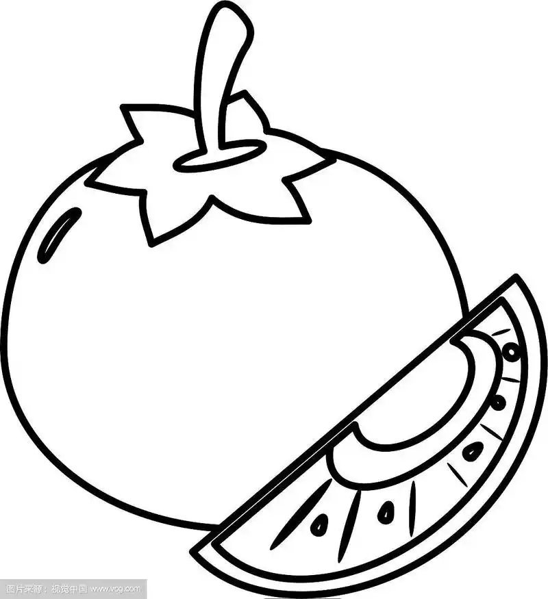 切片西红柿食品健康形象轮廓