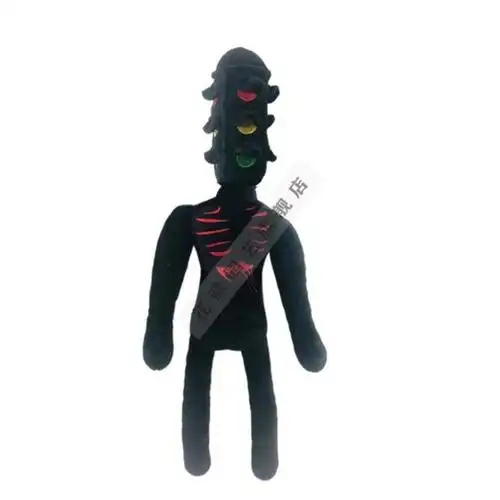黑猫玩偶公仔抱枕怪物紧急头scp-6789汽笛儿童模型 30cm黑路灯【图片
