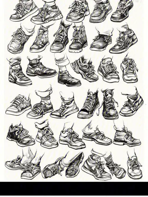 美术生速写必学的鞋子