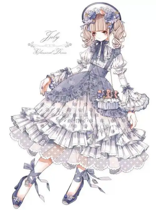 马克笔手绘|可爱少女 洛丽塔_素材