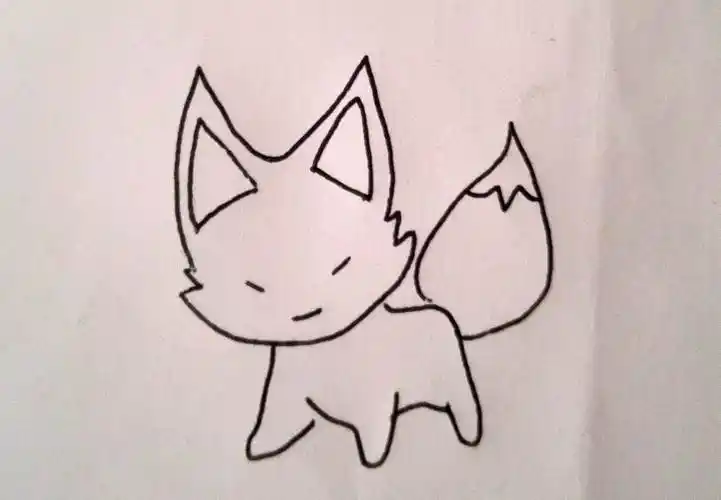 狐狸简笔画卡通可爱简单狐狸简笔画步骤图儿童-素描自学网