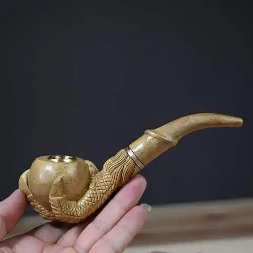 烟斗金丝楠木雕刻实木手工经典木纹老式过滤其它工具