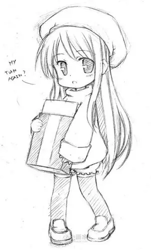 可爱卡通女生铅笔画作品图片