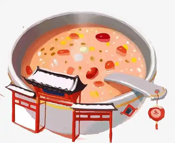 传统习俗腊八粥卡通图片