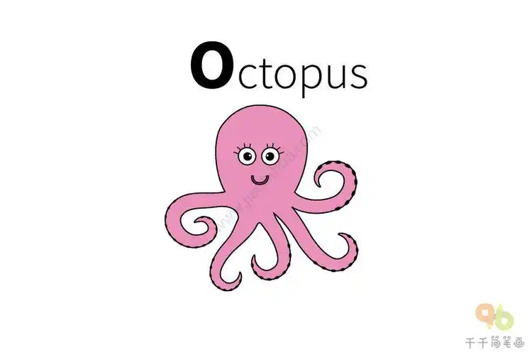 octopus 英文认知 章鱼简笔画图片