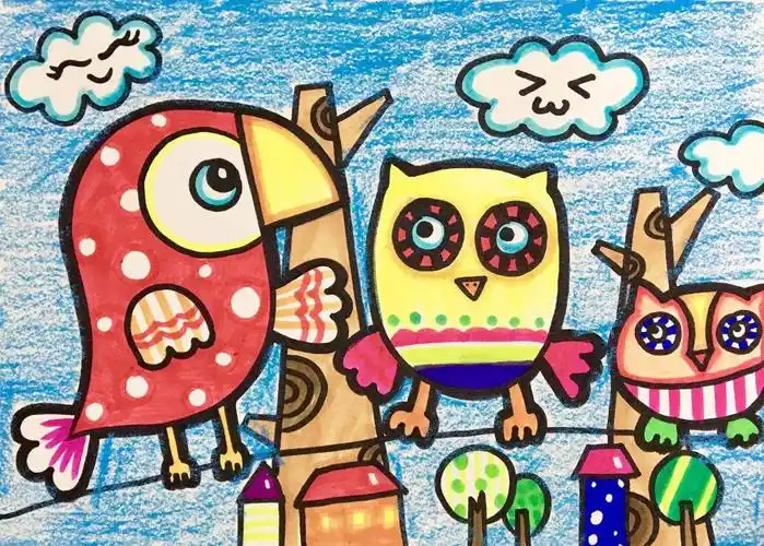 主体物,背景用了渐变色和不用渐变色的效果哦~是不是第2幅画更美呢?