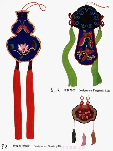 中国少数民族传统图案锡伯族民间装饰图案绘画设计素材