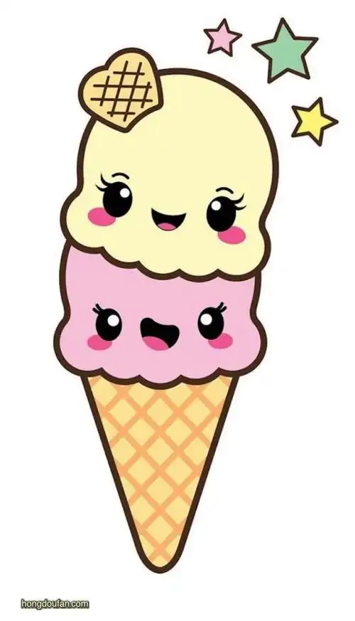 两个球的冰激凌卡通简笔画大全