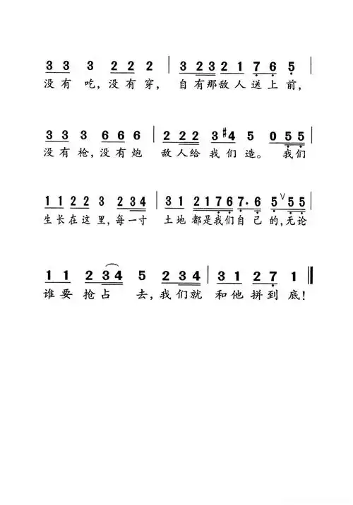 游击队歌(老人适用)简谱 - 曲谱歌词网