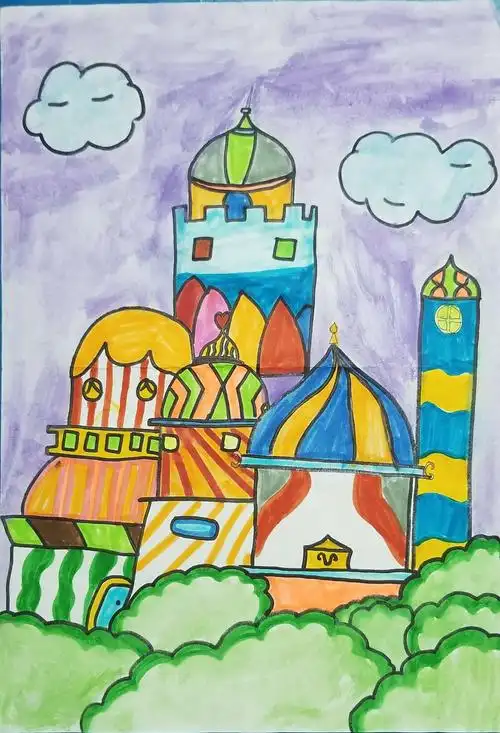 (怡昌学校) 小学美术作品 (梦幻城堡)