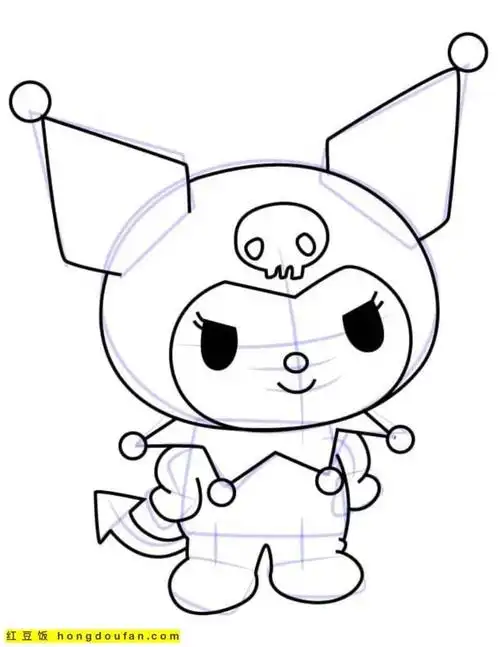 凯蒂猫的五官怎么画(8张女孩子们最喜欢的凯蒂猫美乐蒂益智涂色简笔画