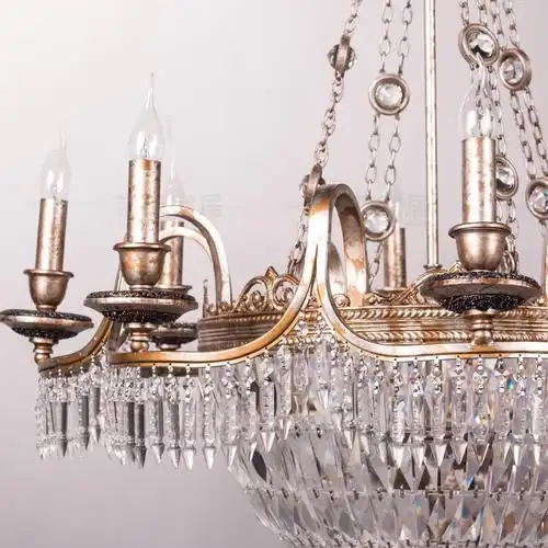 18世纪风格欧式古典英伦老旧腔调古董水晶吊灯别墅客厅吊灯_7折现价38