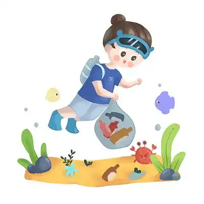 和动物和谐共处来保护海洋减少垃圾世界海洋日