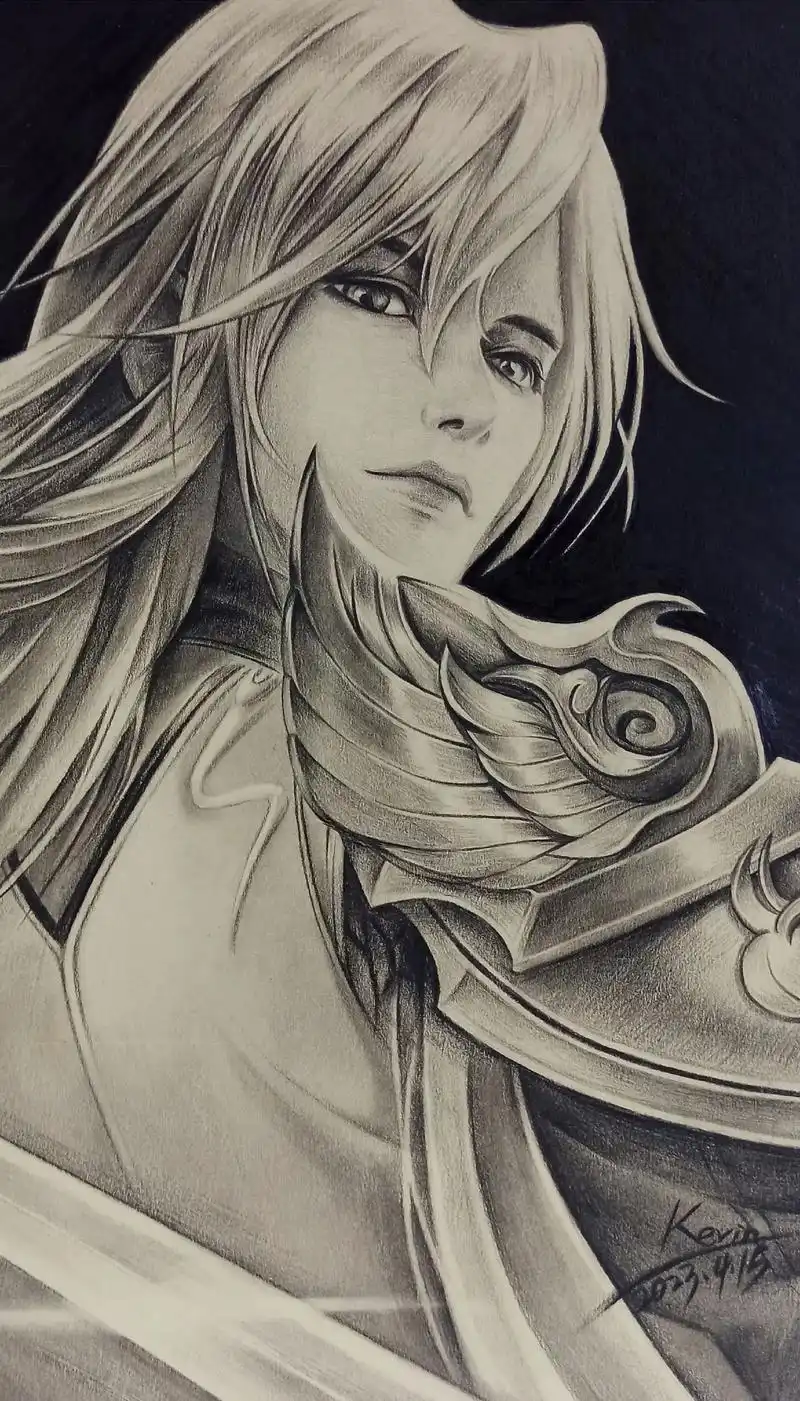 手绘王者荣耀李白凤求凰.#王者荣耀#素描人物 - 抖音