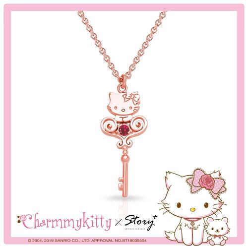 【代购】hello kitty凯蒂猫恰咪kitty气质诞生石纯银项链(玫瑰金)