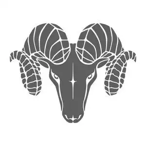 黑色标志头公羊隔离在白色背景上. 抽象平面矢量图照片