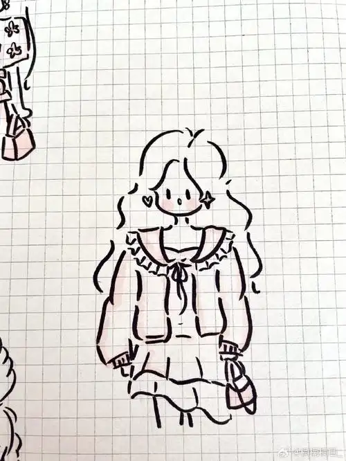 快进来92  适合新手小白的时装小女孩简笔画|手帐素来啦!