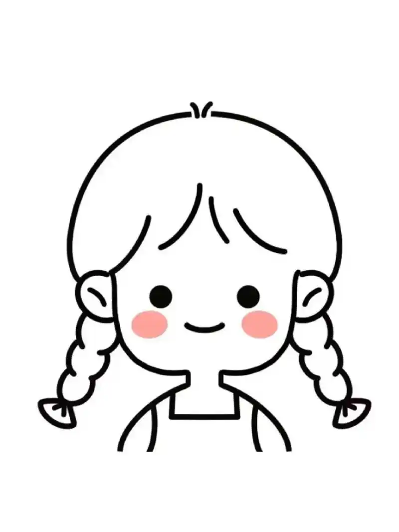 太适合当头像啦709915简笔画小女孩9799 看着就很喜欢吖 简