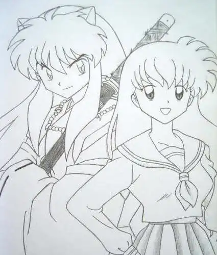 动漫人物简笔画 《犬夜叉》系列 临摹练习的绝佳选择