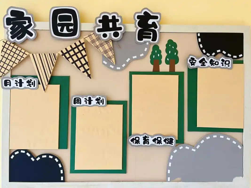 上一波家园共育栏环创.#幼儿园环创 #家园共育 - 抖音