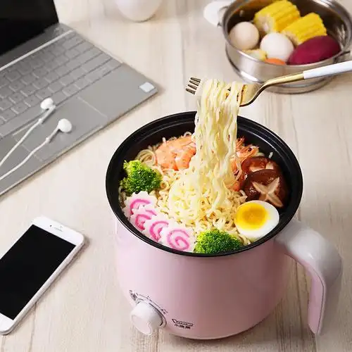 小浣熊电煮锅不粘锅内胆小功率宿舍学生煮面小锅寝室神器迷你火锅两档