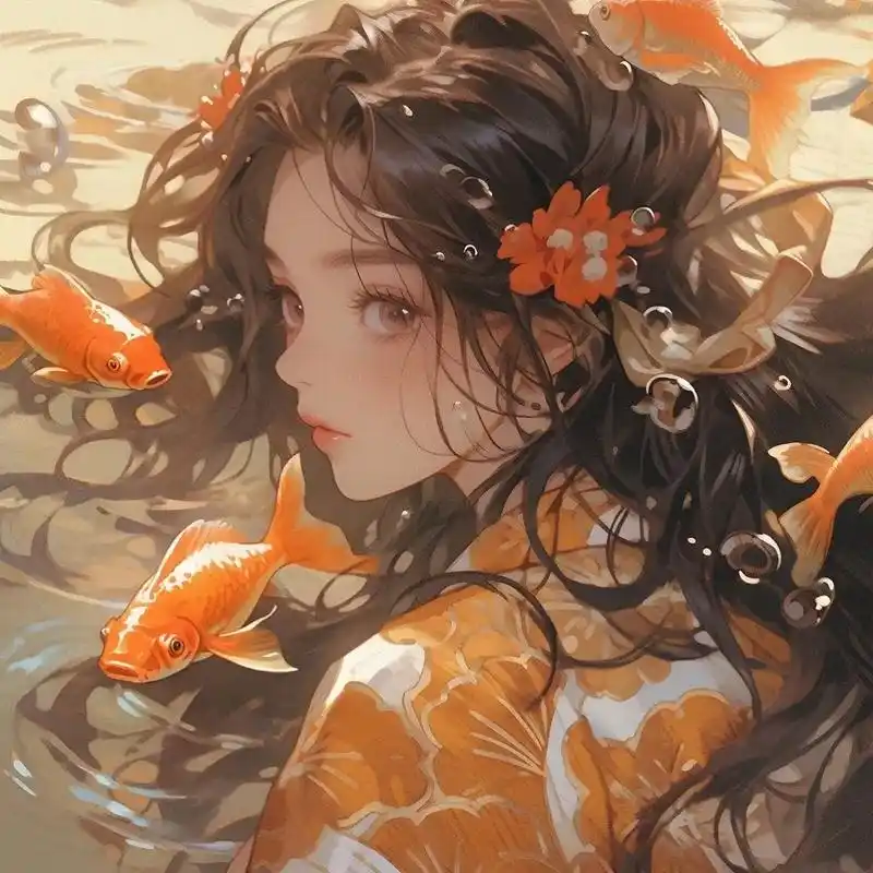 治愈画风 #古风 #优质头像 #美人鱼 美女和鱼95 - 抖音