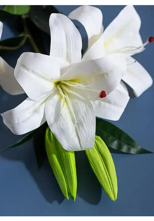 花束假花客厅餐桌摆花装饰干花茶几摆设件电视柜插花 粉色百合单枝