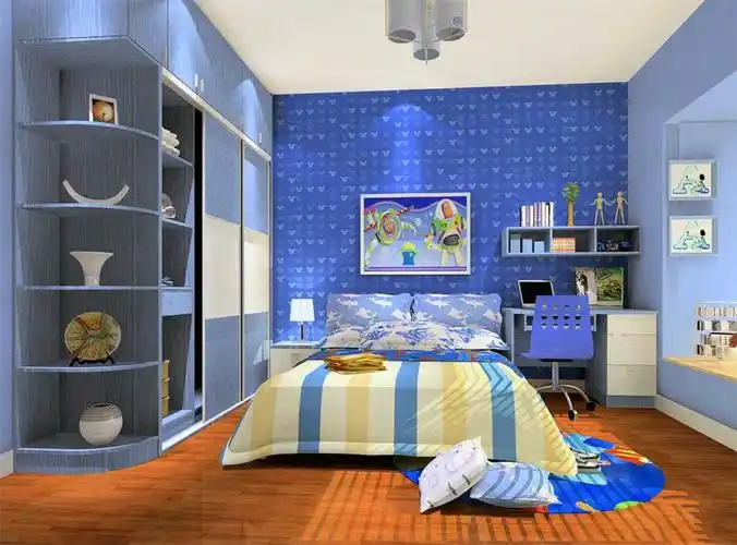 大户型现代简约儿童房装修实景图片欣赏-男孩房间设计图卧室图片-齐装