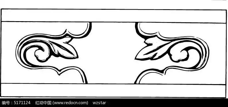 花卉手绘雕刻浮雕图案素材