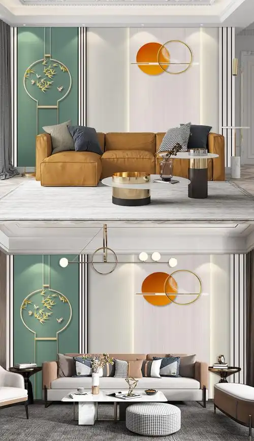 现代轻奢电视背景墙下载-编号27696543-中式电视背景墙-我图网