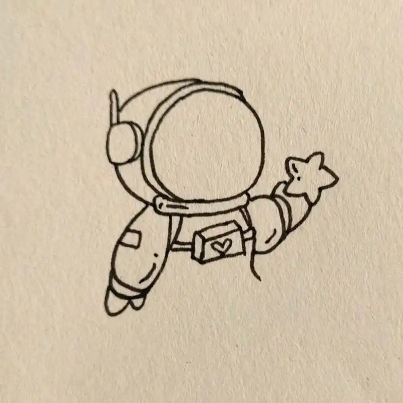 可爱太空人简笔画教程~ #临摹# #简笔画教程# #简笔画# #可爱# #太空