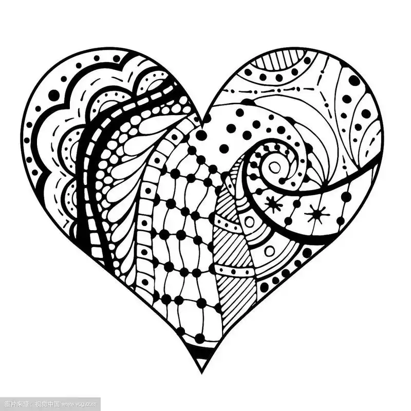 图案爱心素描