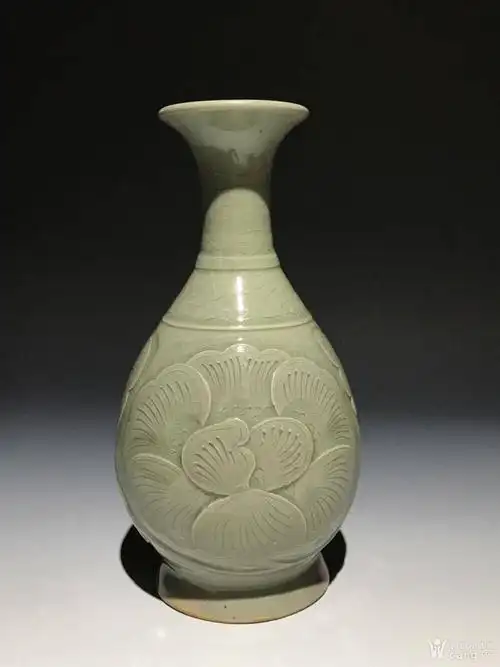 宋代耀州窑刻牡丹花玉壶春瓶 瓷器 古瓷器 老瓷器 >