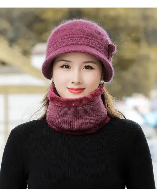 老太太帽子春秋天女中老年女帽两件套冬妈妈秋冬加绒加厚保暖老奶奶