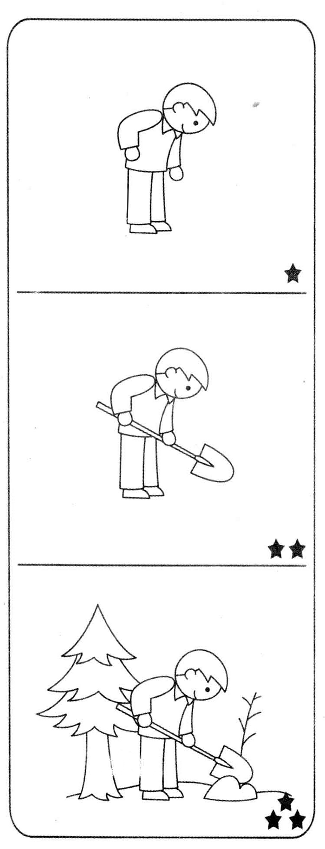 小朋友植树简笔画图片小朋友植树简笔画不涂颜色分解步骤教程