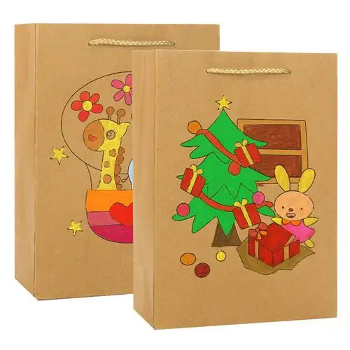 幼儿园绘画手绘牛皮提袋纸袋创意兴趣班