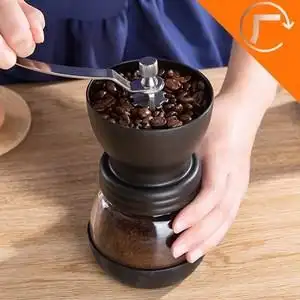 手摇磨豆机咖啡豆研磨机手动迷你家用便携式磨粉机磨豆机双杯升级