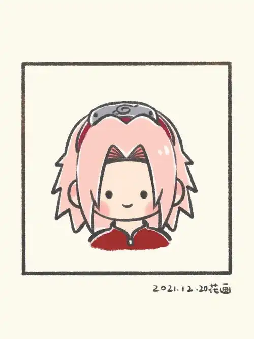 每日一画简笔画春野樱附过程