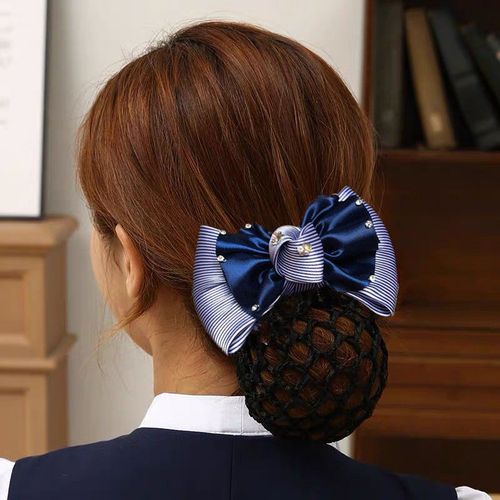 头花女职业发夹饰护士银行空姐工作酒店盘发网兜套发网空乘盘头发