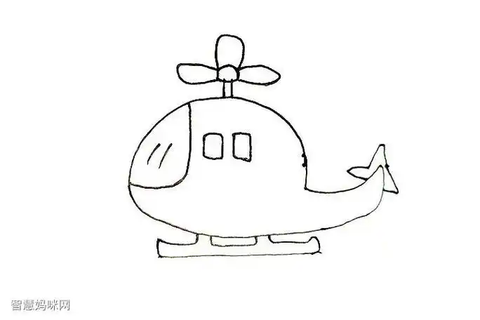 直升飞机简笔画画法教程