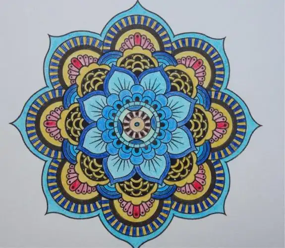 曼陀罗100幅减压涂色画,曼陀罗涂色画-图片大观-奇异网