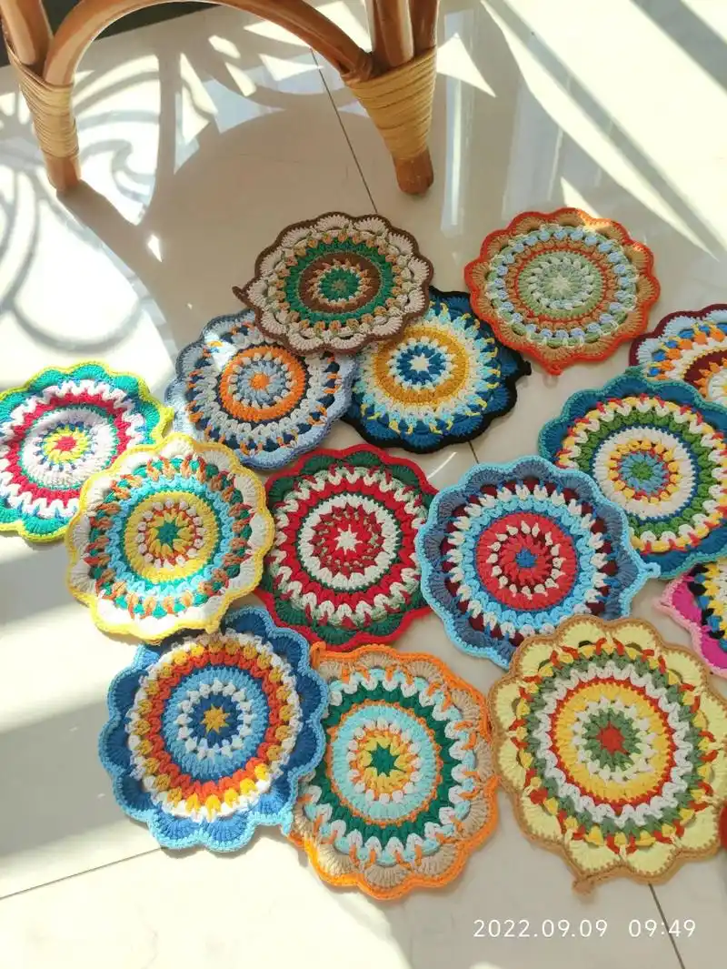 钩针曼陀罗杯垫 奇葩礼物.#创作灵感 #手工diy #手工  - 抖音
